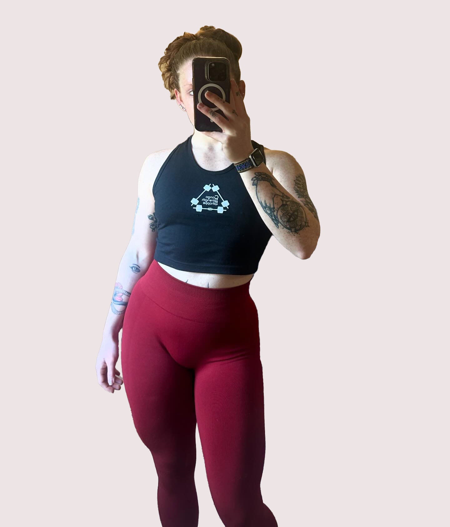 Black crop top selfie