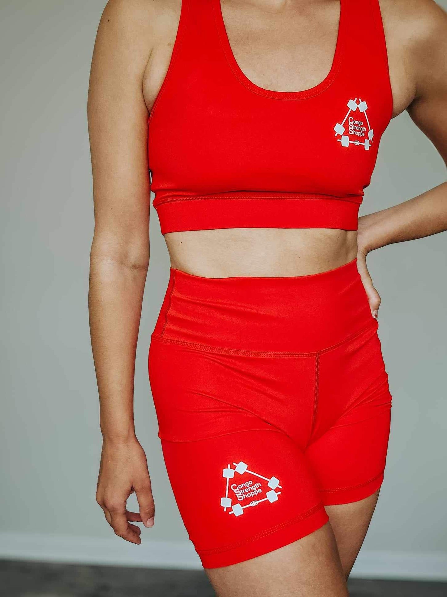 Red sports bra