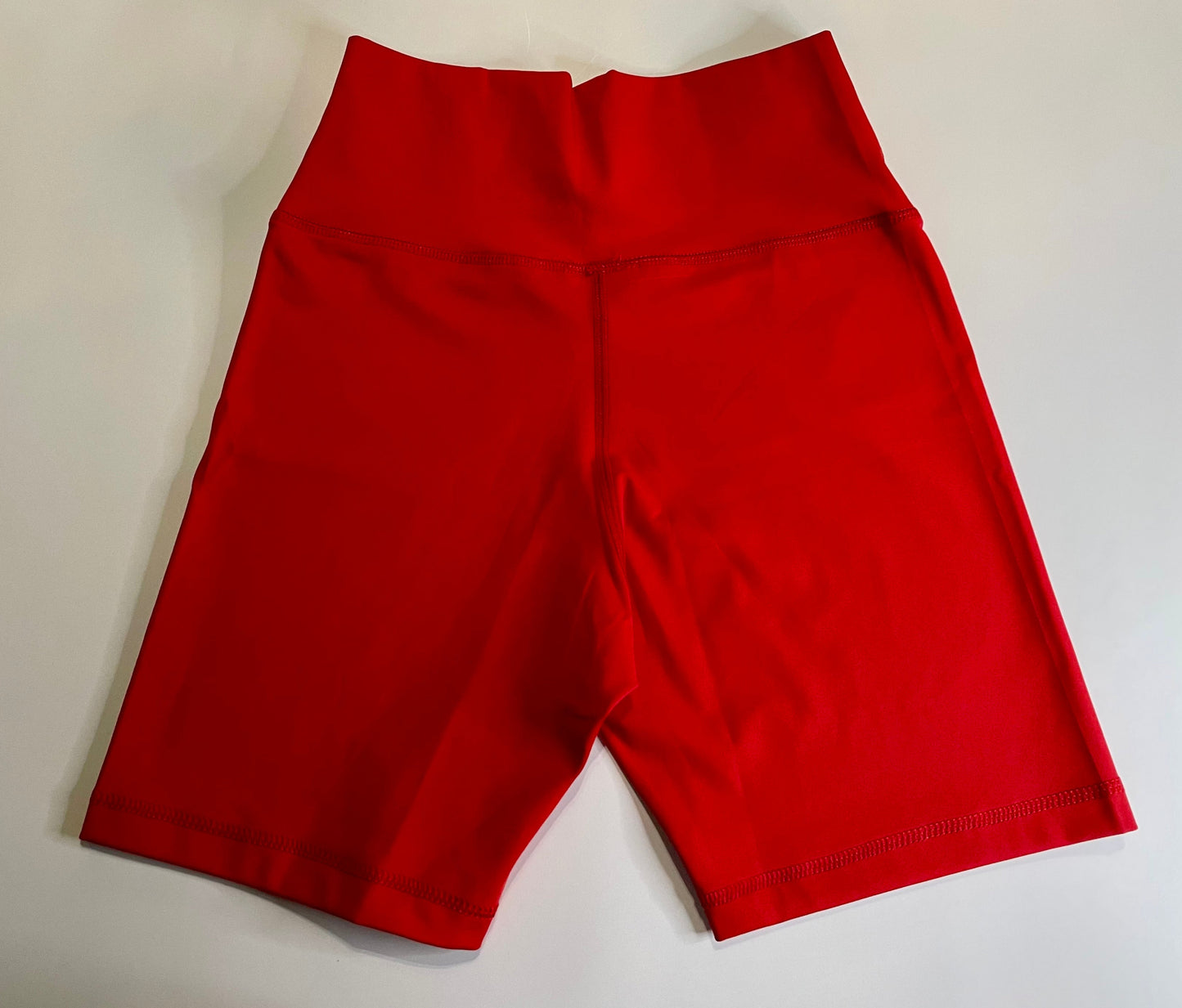Red shorts back view