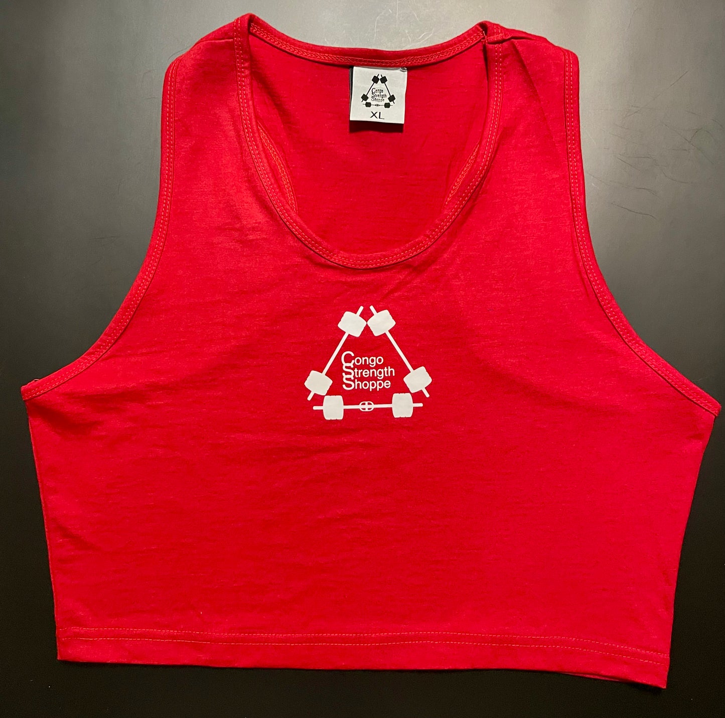 Red crop top front
