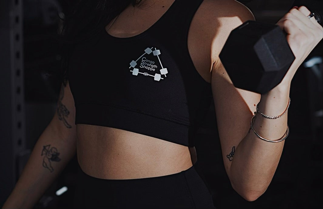 Black sports bra workout