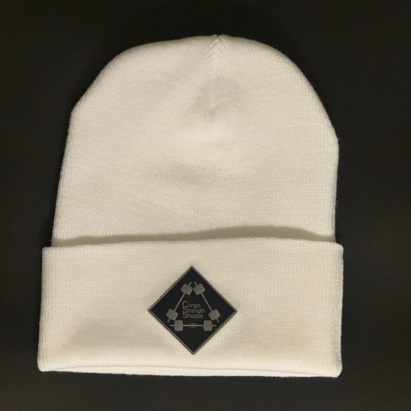 White Congo Cuffed Beanie