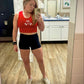 Red crop top selfie