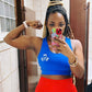 Blue sports bra selfie