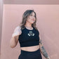Black crop top front selfie